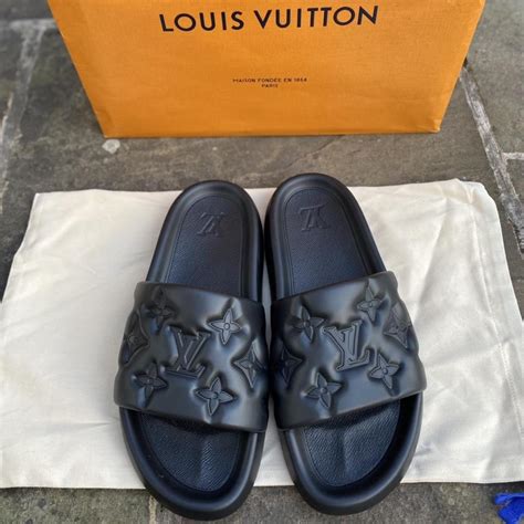 louis vuitton waterfront mule black|Louis Vuitton waterfront mule slides.